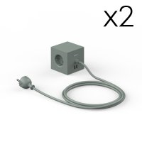 AVOLT 아볼트 멀티탭 큐브 디자인 콘센트 USB 오크 그린 x 2개