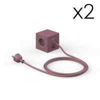 AVOLT 아볼트 멀티탭 큐브 디자인 콘센트 USB 러스티 레드 x 2개