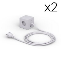 AVOLT 아볼트 멀티탭 큐브 디자인 콘센트 USB 그레이 x 2개