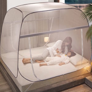 원터치 캠핑 사각 모기장 텐트 대형 침대 야외 실내 접이식 아기 방충망 쉘터 2인 퀸
