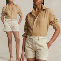 폴로 랄프 로렌 릴렉스 핏 린넨 남방 Oversize Fit Linen Shirt 카멜