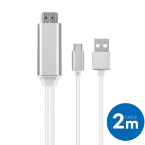 메탈 타입 C to HDMI 4K 미러링 케이블 2m TV 모니터 연결 넷플릭스 삼성DEX지원 보조충전기능