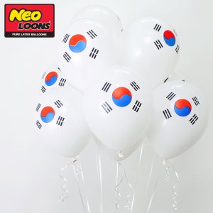 네오텍스12인치일반 태극기풍선 100개입 호국보훈의달 행사 소품