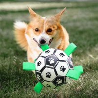 [ 가성비 ] PET 강아지 축구공 장난감 터그놀이 끈달린공 공놀이