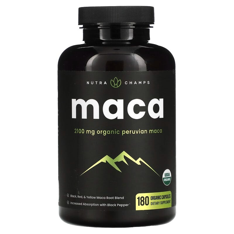 NutraChamps 페루 마카 하루 섭취량 2100mg 고함량 마카영양제 180정