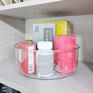 유니즈 주방 싱크대 냉장고 양념통정리 360° 회전트레이 소형 24 x 8.5cm