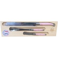 Jean Dubost 3 Piece Breakfast Set 롱잼스푼 빵칼 치즈 스프레더 (Pink)