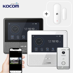 코콤 스마트 비디오폰 현관 초인종 2선식 도어센서 세트 패키지