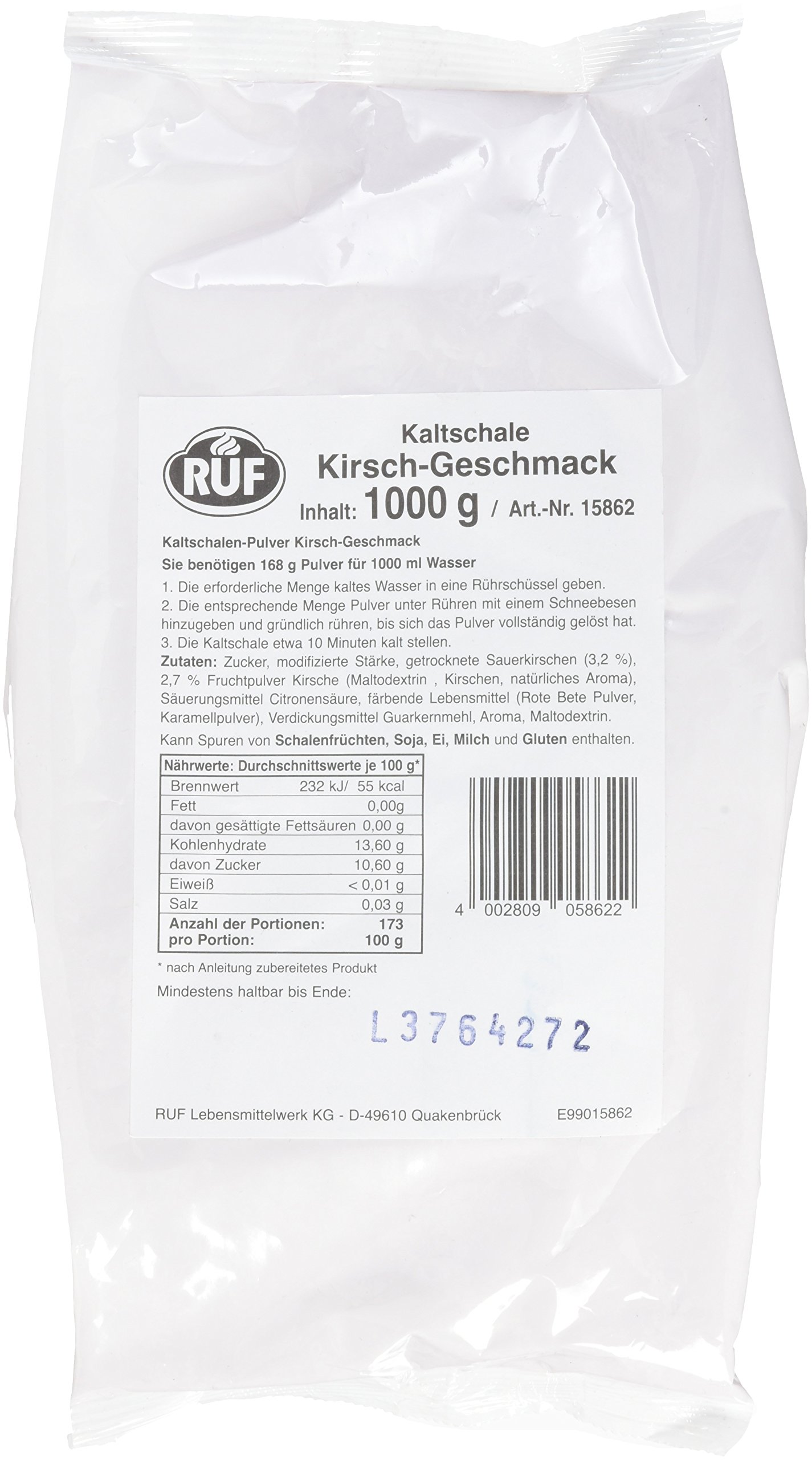 RUF 콜드 트레이 체리 대형 팩 여름 과일 디저트 1x1000g