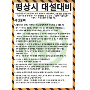 평상시 대설대비 방법 천재지변 안전제일 포스터 21cmx30cm
