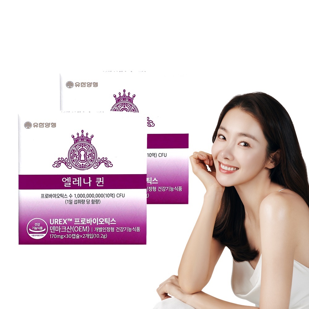유한양행 엘레나 퀸 UREX 프로바이오틱스 질건강 <b>유산균</b> 30캡슐, 4개