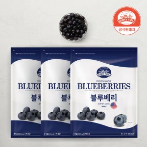 베리필드 냉동 블루베리 세척 손질 무첨가 미국산 1kg, 3개