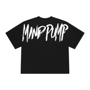 에디션 오버핏 백 프린팅 블랙 반팔티 (화이트 - MIND PUMP)