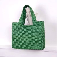DIY (작은 사이즈) 코바늘 라피아 바스켓 가방 패키지 뜨개질 여름 뜨개 가방