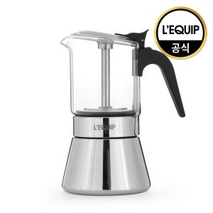 리큅 스테인리스 모카포트 강화유리 4컵 160ml LMP-GS160 인덕션 캠핑용 휴대용