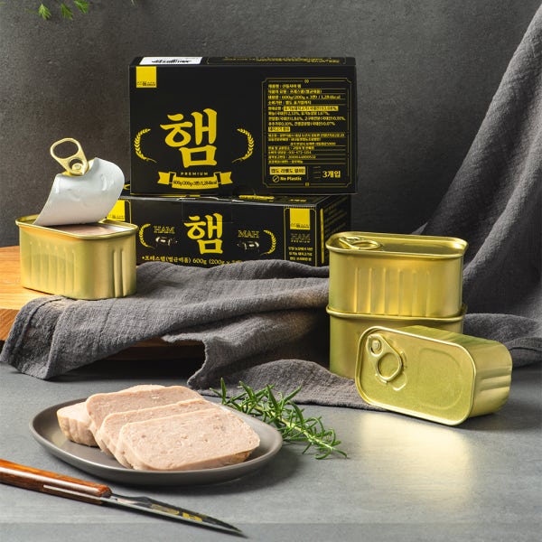 유기농 돼지고기 93%로 만든 산들사이 햄 캔햄 200g x 3개입/1박스