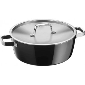 WMF 퓨전테크 아로마틱 캐서롤 양수냄비 28cm, 블랙