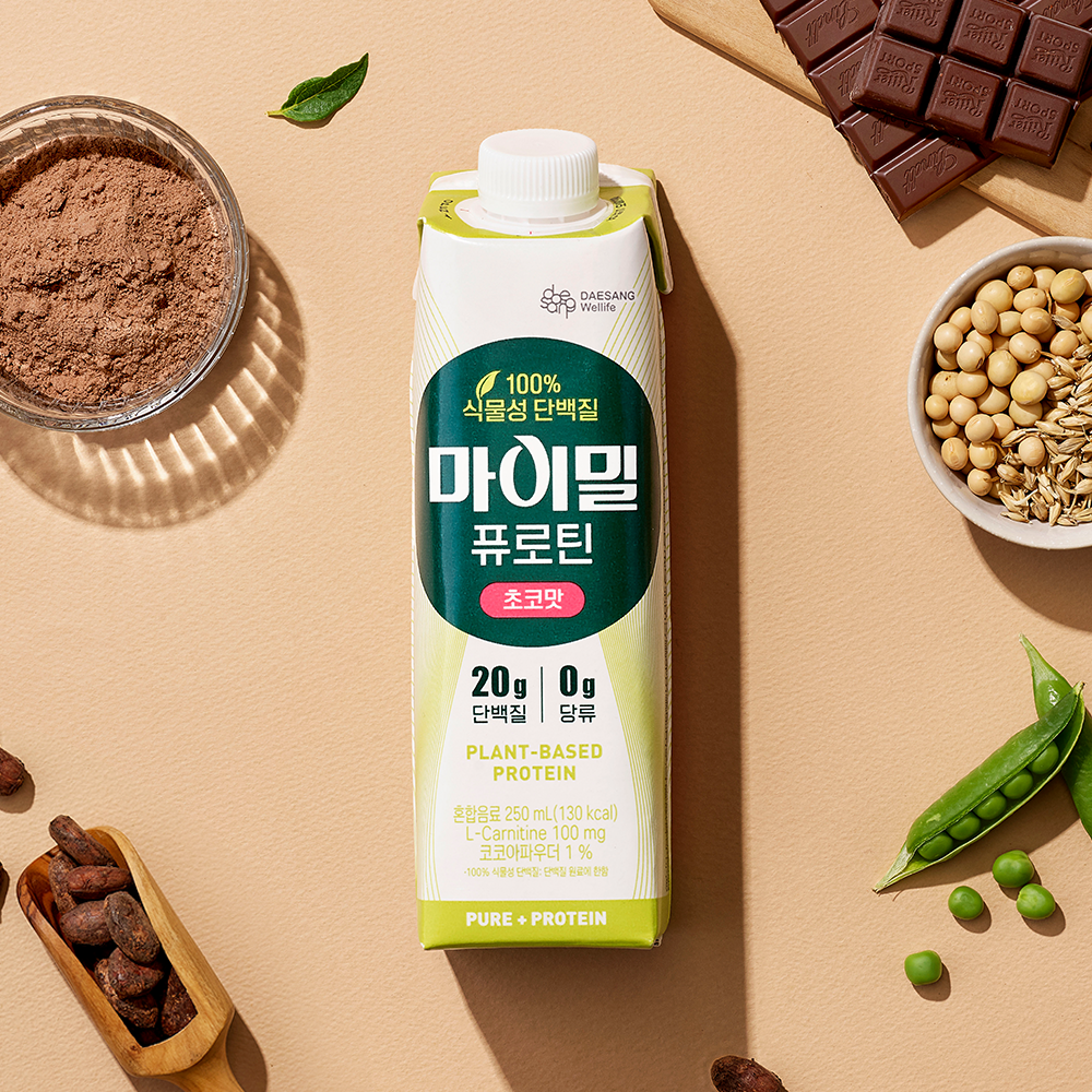 100% 식물성 단백질 마이밀 퓨로틴 초코맛 제품 이미지