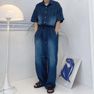 남성여름청바지 흑청바지 통큰청바지