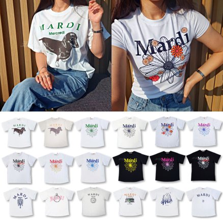 [국내매장판] 마르디반팔 마르디메크르디 오버핏 크롭 여성 티셔츠