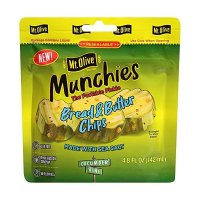 Mt. Olive Munchies 파우치에 담긴 빵과 버터 칩 4.8온스8개 팩