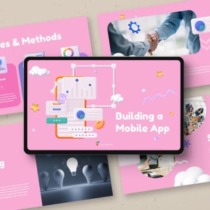 모바일 앱 만들기 파워포인트 PPT 템플릿 (어플, UIUX, IT, 기술, 개발, 제안서, 웹디자인, 디지털)