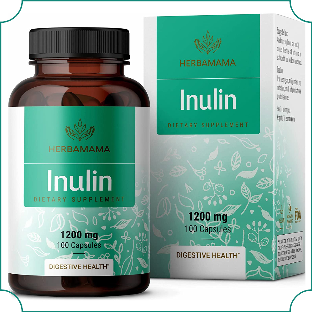 <b>이눌린</b> <b>치커리 추출</b> Digestive 비건 1200mg 100베지캡슐 HERBAMAMA