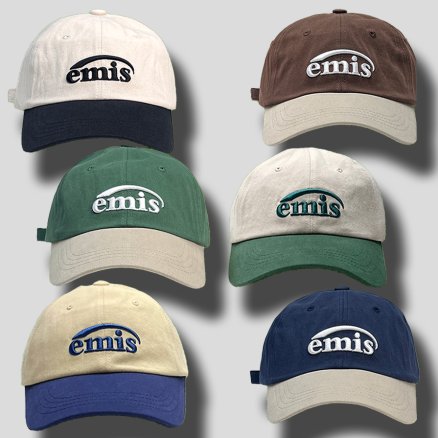 EMIS 이미스 24SS 뉴로고 투톤 볼캡 모자(그린/네이비/브라운/블루/베이지/블랙)