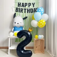 포차코 풍선 생일파티 대형 산리오 풍선 숫자2 두돌생일상