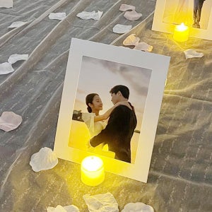 고급종이액자 10P(5X7인치, 사진인화별도) - 스탠딩 페이퍼 프레임 결혼 프로포즈 이벤트 용품 세트 셀프 소품 장식