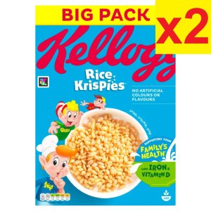 [영국발송] 660g 2개 켈로그 라이스 크리스피 브렉퍼스트 시리얼 Kellogg’s Rice Krispies Breakfast Cereal 660g