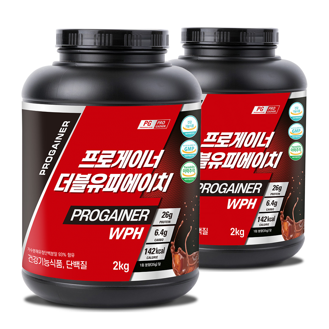 <b>프로게이너</b> WPH 가수분해 유청<b>단백질</b> 하이드로 웨이 <b>프로틴</b>쉐이크 보충제 초코, 4kg, 1개