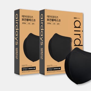 에어데이즈 kf94 소형 블랙 100매 숨쉬기편한 어린이 마스크 새부리형 마스크