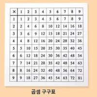 곱셈표 수학학습준비물 곱셈구구표 유치원수학