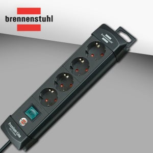 브레넨스툴 프리미엄 라인 4구 BPL-4BK 대용량 멀티탭 블랙 사무실 인테리어