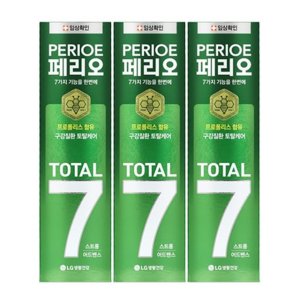 LG 페리오 토탈7 스트롱 어드밴스 치약 140g 3개 프로폴리스 함유 구강질환 토탈케어