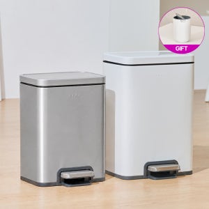 [14일체험] 스텐 무소음 페달 휴지통 20L+12L 냄새차단 (공간맞춤세트)