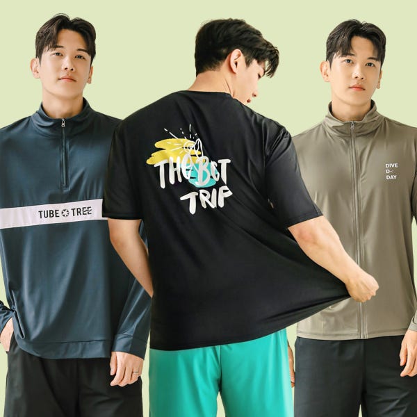 남자 루즈핏 래쉬가드 트립 반팔 빅사이즈 상의
