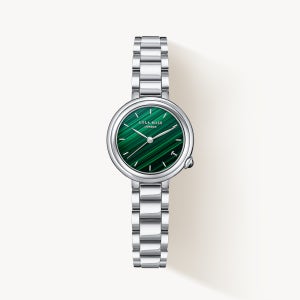 Tea-Time 말라카이트 실버 여자메탈 손목시계 LR4302