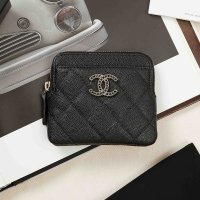 샤넬 23A 스퀘어 캐비어 골드 메탈 지퍼 동전 카드지갑 (AP3402) / CHANEL 23A SQUARE CAVIAR GOLD METAL COIN CARD WALLET