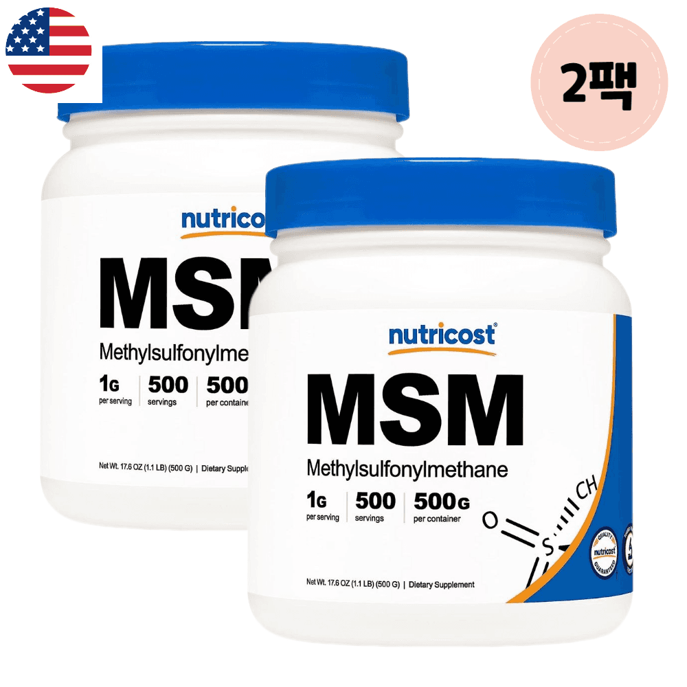 <b>뉴트리</b>코스트 퓨어 <b>MSM</b> 파우더 메틸설포닐메탄 메틸술포닐메탄 500mg 2팩