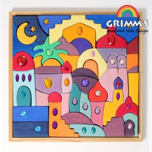 GRIMM’S 발도르프 교구 그림스 만다라 오리엔트 원목 블럭 아기 장난감 유치원