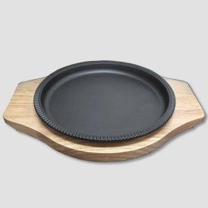 리빙아트 무쇠 원형 불판 23cm 세트 인덕션 주물 IH 그릴팬