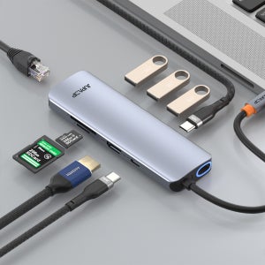 주파집 C타입 멀티 9IN1 USB HDMI TF/SD PD C포트 LAN 허브 HUB901