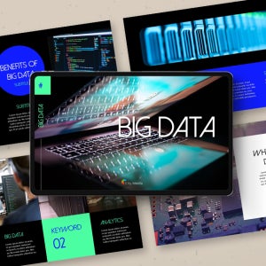 빅 데이터 파워포인트 PPT 템플릿 (테크, 과학, 기술, IT, AI, 로봇, 가상현실)