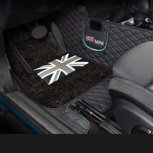 미니쿠퍼 발매트 카페트 6D 입체 나파가죽 앞뒤1세트 블랙색상, F54 클럽맨