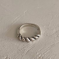 925silver unique volume line ring