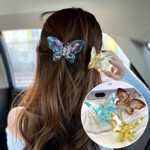 이쁨달다 오로라 나비 집게핀 3종 반머리 장식헤어 포인트 올림머리