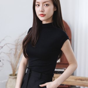 슬림핏 캡소매 반폴라 골지 나시 반팔/긴팔