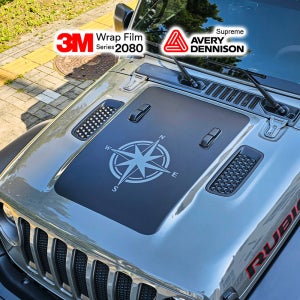 지프 랭글러 나침반 본넷데칼 컨투어스티커 4XE 글래디에이터 사이즈호환